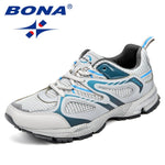 BONA New Arrival Clássico Estilo Masculino Tênis de Corrida Vaca Split Mesh Calçados Esportivos Masculinos com Rendas para Ao Ar Livre Tênis de Jogging Frete Grátis