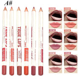 6 unidades / conjunto Cosmético Profissional Madeira Lipliner Impermeável Lady Charming Lip Liner Lápis Macio Contour Maquiagem Ferramenta para Batom