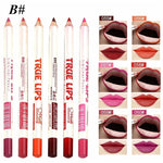 6 unidades / conjunto Cosmético Profissional Madeira Lipliner Impermeável Lady Charming Lip Liner Lápis Macio Contour Maquiagem Ferramenta para Batom