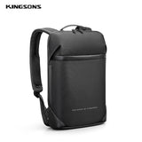 Kingsons Slim Laptop Backpack Men 15.6 inch Office Work Men Backpack Business Bag Unisex Black Ultralight Backpack Thin Mochila