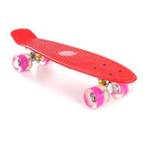 Skate de 22 polegadas com luz intermitente Mini skate de plástico Longboard Quatro rodas Fishboard Street Esportes ao ar livre para menina e menino