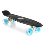 Skate de 22 polegadas com luz intermitente Mini skate de plástico Longboard Quatro rodas Fishboard Street Esportes ao ar livre para menina e menino