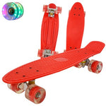 Jusenda Skateboard 22in Mini Cruiser Children's Penny Board Pastel Longboard Fish Skate Board Flashing Wheels Banana Skateboard