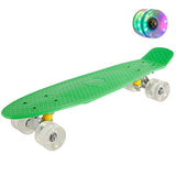 Jusenda Skateboard 22in Mini Cruiser Children's Penny Board Pastel Longboard Fish Skate Board Flashing Wheels Banana Skateboard