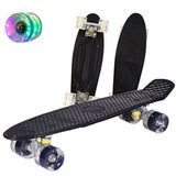 Jusenda Skateboard 22in Mini Cruiser Children's Penny Board Pastel Longboard Fish Skate Board Flashing Wheels Banana Skateboard