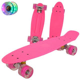 Jusenda Skateboard 22in Mini Cruiser Children's Penny Board Pastel Longboard Fish Skate Board Flashing Wheels Banana Skateboard