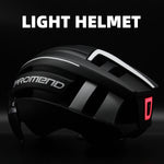 PROMEND Capacete para bicicleta Capacete para ciclismo com luz LED recarregável moldado internamente Capacete para ciclismo de estrada de montanha Chapéu de segurança esportiva para homem