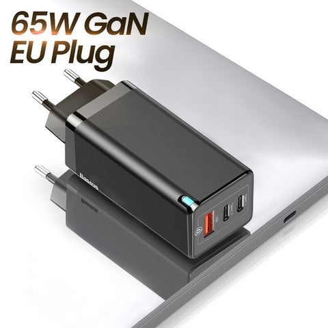 Baseus GaN 65W USB C Charger Quick Charge 4.0 3.0 QC4.0 QC PD3.0 PD USB-C Type C Fast USB Charger For iPhone 12 Pro Max Macbook