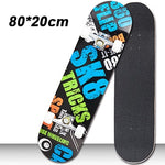 Jusenda Skateboard Double Rocker 80cm Meninos Meninas Mini Longboard Completo Adolescentes Skate Board Maple Deck Com Rodas Rolamentos