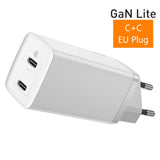 Baseus 65W GaN Charger Dual Port QC 3.0 PD3.0 Quick Laptop Charger Fast Charger For iPhone Xiaomi Type C PD USB Charger