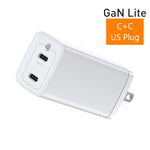 Baseus 65W GaN Charger Dual Port QC 3.0 PD3.0 Quick Laptop Charger Fast Charger For iPhone Xiaomi Type C PD USB Charger