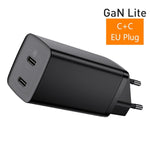 Baseus 65W GaN Charger Dual Port QC 3.0 PD3.0 Quick Laptop Charger Fast Charger For iPhone Xiaomi Type C PD USB Charger