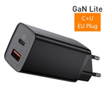 Baseus 65W GaN Charger Dual Port QC 3.0 PD3.0 Quick Laptop Charger Fast Charger For iPhone Xiaomi Type C PD USB Charger