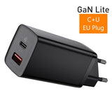 Baseus 65W GaN Charger Dual Port QC 3.0 PD3.0 Quick Laptop Charger Fast Charger For iPhone Xiaomi Type C PD USB Charger