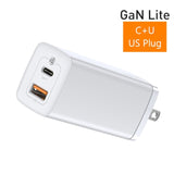 Baseus 65W GaN Charger Dual Port QC 3.0 PD3.0 Quick Laptop Charger Fast Charger For iPhone Xiaomi Type C PD USB Charger