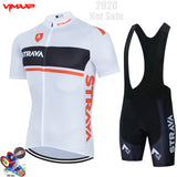 STRAVA New 2021 Men Cycling Jersey Summer Short Sleeve Set Maillot 19D bib shorts Bicycle Clothes Sportwear Shirt Clothing Suit