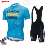 STRAVA New 2021 Men Cycling Jersey Summer Short Sleeve Set Maillot 19D bib shorts Bicycle Clothes Sportwear Shirt Clothing Suit