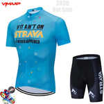 STRAVA New 2021 Men Cycling Jersey Summer Short Sleeve Set Maillot 19D bib shorts Bicycle Clothes Sportwear Shirt Clothing Suit