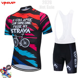 STRAVA New 2021 Men Cycling Jersey Summer Short Sleeve Set Maillot 19D bib shorts Bicycle Clothes Sportwear Shirt Clothing Suit