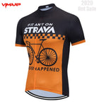 STRAVA New 2021 Men Cycling Jersey Summer Short Sleeve Set Maillot 19D bib shorts Bicycle Clothes Sportwear Shirt Clothing Suit