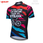 STRAVA New 2021 Men Cycling Jersey Summer Short Sleeve Set Maillot 19D bib shorts Bicycle Clothes Sportwear Shirt Clothing Suit