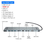 Baseus USB Type C HUB to 3.0 USB HDMI-compatible RJ45 USB HUB for MacBook Pro USB Splitter Multi 11 Ports Type C HUB USB-C HUB