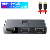 Baseus 4K HD Switch HDMI-compat Adapter for Xiaomi Mi Box HD Switcher 1x2/2x1 for PS4/3 TV Box Switch 4K HD Bi-Direction Switch