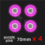 Patins infantis para crianças com roda de LED Flash Inline Skating Pneu Bright Rodas Núcleo magnético infantil 60 mm 62 mm 64 mm 68 mm 70 mm 4 unidades