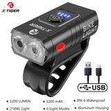 X-TIGER Bicycle Light Rainproof USB Charging LED Cycling Lights Front Lamp Headlight Aluminum Ultralight Flashlight Bike Light