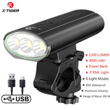 X-TIGER Bicycle Light Rainproof USB Charging LED Cycling Lights Front Lamp Headlight Aluminum Ultralight Flashlight Bike Light