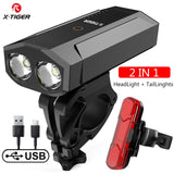 X-TIGER Bicycle Light Rainproof USB Charging LED Cycling Lights Front Lamp Headlight Aluminum Ultralight Flashlight Bike Light