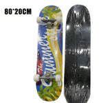 Jusenda Skateboard Double Rocker 80cm Meninos Meninas Mini Longboard Completo Adolescentes Skate Board Maple Deck Com Rodas Rolamentos