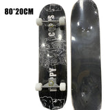 Jusenda Skateboard Double Rocker 80cm Meninos Meninas Mini Longboard Completo Adolescentes Skate Board Maple Deck Com Rodas Rolamentos