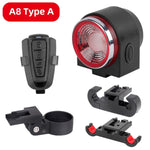 Rechargeable Rear Bicycle Light Brake Bike Tail Lamp Wireless Remote Control Cycling Taillight Anti-theft Burglar Alarm Bell