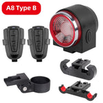 Rechargeable Rear Bicycle Light Brake Bike Tail Lamp Wireless Remote Control Cycling Taillight Anti-theft Burglar Alarm Bell