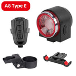 Rechargeable Rear Bicycle Light Brake Bike Tail Lamp Wireless Remote Control Cycling Taillight Anti-theft Burglar Alarm Bell