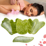 Massageador facial de Jade Natural Raspador Gua Sha Raspador Facial Guasha Meridiano Relaxamento Muscular para Levantamento da Pele Raspador Fino de Guache