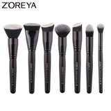 Conjunto de pincéis de maquiagem pretos ZOREYA para rosto, rosto, maquiagem, pó, blush, sombra, Kabuki, pincel, maquiagem, ferramenta, beleza