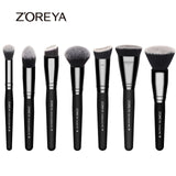 Conjunto de pincéis de maquiagem pretos ZOREYA para rosto, rosto, maquiagem, pó, blush, sombra, Kabuki, pincel, maquiagem, ferramenta, beleza