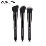 Conjunto de pincéis de maquiagem pretos ZOREYA para rosto, rosto, maquiagem, pó, blush, sombra, Kabuki, pincel, maquiagem, ferramenta, beleza