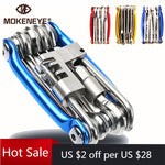 Conjunto de reparos de bicicletas multifuncionais 11 em 1 Kit de ferramentas de reparo de bicicletas para bicicletas Chave de fenda com corrente hexagonal Ferramentas de ciclismo de montanha