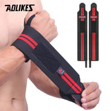 AOLIKES 1 par pulseira apoio de pulso levantamento de peso treinamento de ginástica apoio de pulso cinta tiras wraps crossfit levantamento de peso