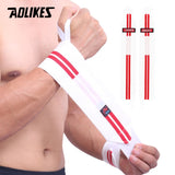 AOLIKES 1 par pulseira apoio de pulso levantamento de peso treinamento de ginástica apoio de pulso cinta tiras wraps crossfit levantamento de peso