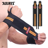 AOLIKES 1 par pulseira apoio de pulso levantamento de peso treinamento de ginástica apoio de pulso cinta tiras wraps crossfit levantamento de peso