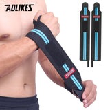 AOLIKES 1 par pulseira apoio de pulso levantamento de peso treinamento de ginástica apoio de pulso cinta tiras wraps crossfit levantamento de peso