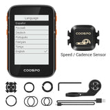 CooSpo Wireless Cycle Bike Computer GPS Velocímetro Odômetro 2,4 Polegadas BLE5.0 ANT + APP Sync Sensor Impermeável com Suporte Espanha