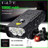 10000mAh Bike Light USB Rechargeable 5000 Lumens Bike Headlight 6T6 LED Super Bright Flashlight Front Lights and Back Rear light