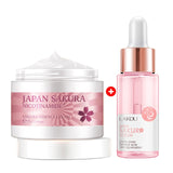 Face Skin Care Set Cherry Blossom Essence Moisturizing Collagen Eye Cream & Face Serum & Facial Cleanser  Beauty Makeup Set