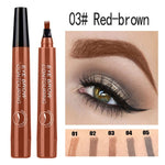 Tattoo Eyebrow 3D liquid Ink Pen waterproof 4 fork pencil brow Eyes Makeup Female Cosmetics 5 Natural Color Available TSLM1