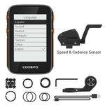 CooSpo Wireless Cycle Bike Computer GPS Velocímetro Odômetro 2,4 Polegadas BLE5.0 ANT + APP Sync Sensor Impermeável com Suporte Espanha